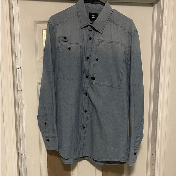 Gstar Denim Rare Men's Blue Denim Shirt - Picture 3 of 5